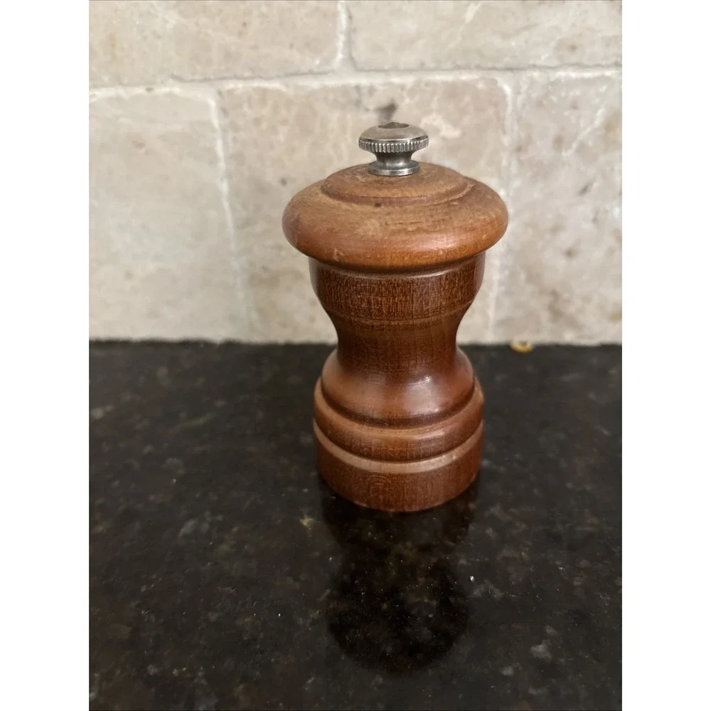 Vintage Peugeot France Wooden Pepper Mill Grinder Made in France